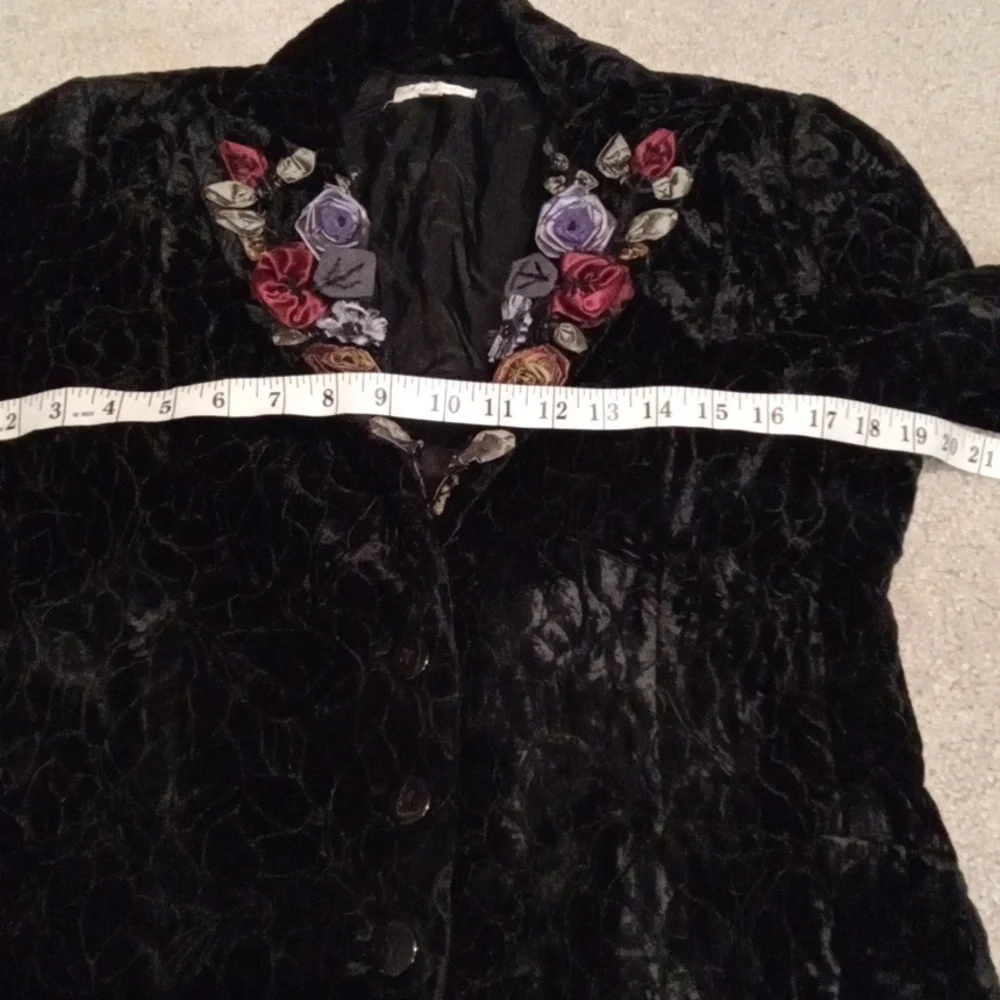 VINTAGE Katharyn Dianos Velvet Coat M - Picture 10 of 12